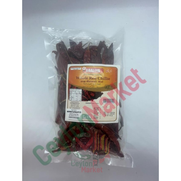 ARALIYA WHOLE RED CHILLIE DRIED 100G