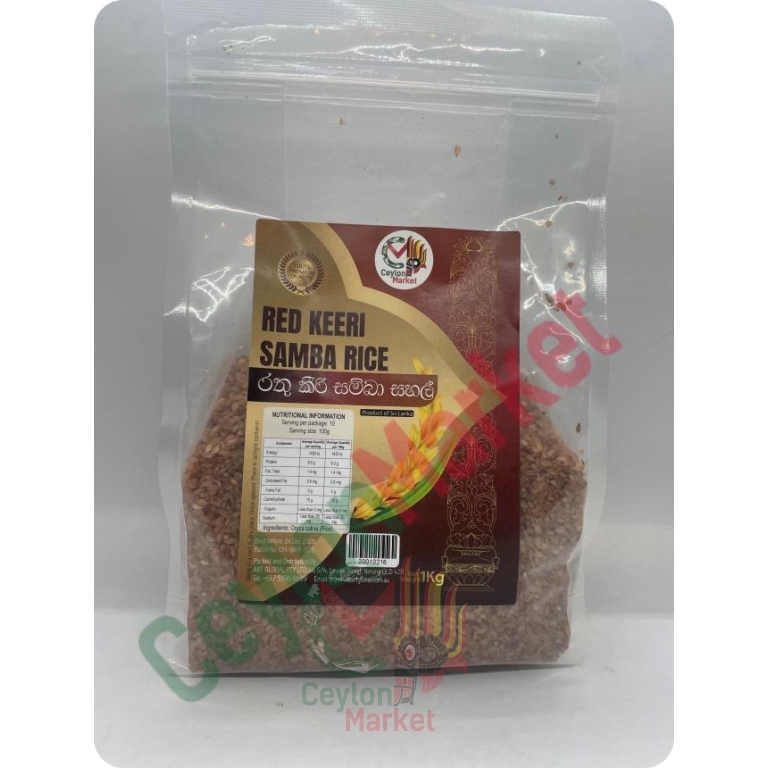CEYLON MARKET (MG) RED KEERI SAMBA RICE 1KG - Ceylon Grocery Online